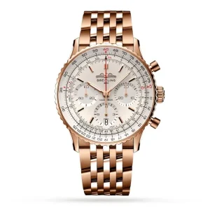 740bc808f2e44550234d6116ce6edb31 Breitling Navitimer Men Automatic Silver 18ct Rose Gold Watch RB0139211G1R1