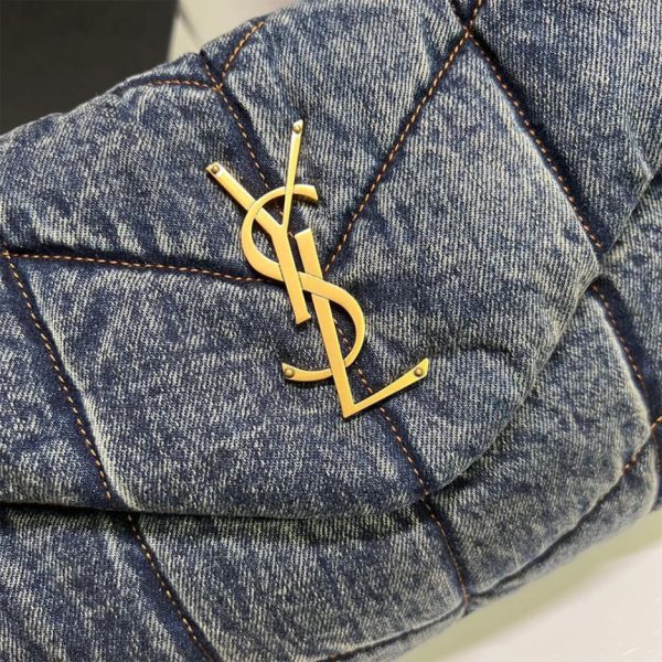 782f3db2341cbf2790efa48323ad1d04 YSL PUFFER SMALL IN SUEDE AND DENIM