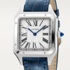 78b272cf0b7877601b0a2b6a38ea335b Cartier Santos-Dumont Women Quartz Silver Alligator Watch WSSA0023