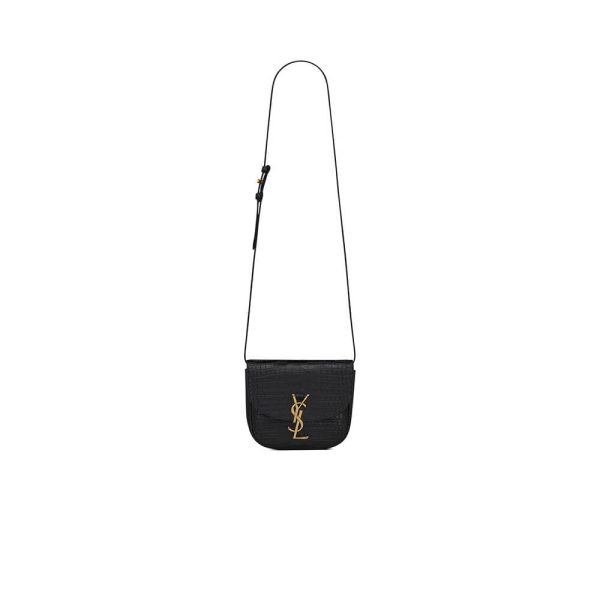 7a19fab63823b8e17b7bde677638f79e KAIA SMALL SATCHEL IN SHINY CROCODILE-EMBOSSED LEATHER