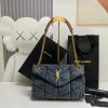 7fe2ec34f3ab030cc4337c1d80781831 YSL PUFFER SMALL IN SUEDE AND DENIM