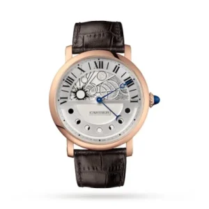 82d4a8fba5cea9df08c36460e9282a8f Cartier Ronde de Cartier Men Automatic Silver Leather Watch W1556243
