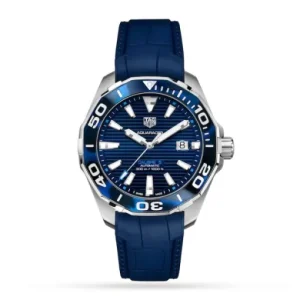 84b5448fffb2cd7b956cdb2ead132945 TAG Heuer Aquaracer Men Automatic Blue Rubber Watch WAY201P.FT6178