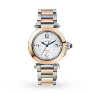 862aae46e5482252e4b8b20329d9ed67 Cartier Pasha de Cartier Women Automatic Silver Stainless Steel & 18ct Rose Gold Watch W2PA0008