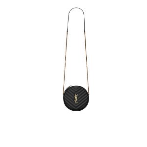 86b9969f9a9e17401edbb6ee76c0b607 VINYLE ROUND CAMERA BAG IN CHEVRON-QUILTED GRAIN DE POUDRE EMBOSSED LEATHER