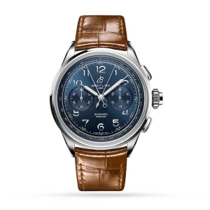 8efd43cf4616ddd10d21d00ab7c69ba3 Breitling Premier Men Blue Alligator Watch AB1510171C1P1