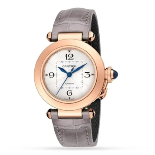 Cartier Pasha de Cartier Women Automatic Silver Alligator Watch WGPA0014
