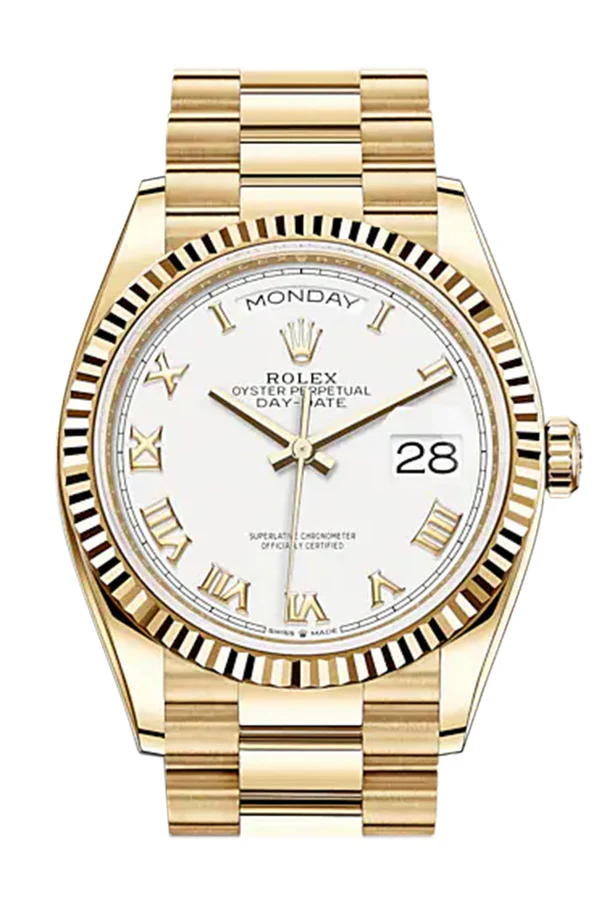 8fc790c6ef7e8393ea6122a2f45ffc89 ROLEX DAY DATE WHITE DIAL SAPPHIRE CRYSTAL 36MM SWISS REPLICA m128238.2