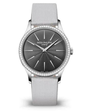 92a43b324e8fffaf20690e150199b621 Patek Philippe Calatrava Diamond Gray Dial Ladies watch 4897G-010