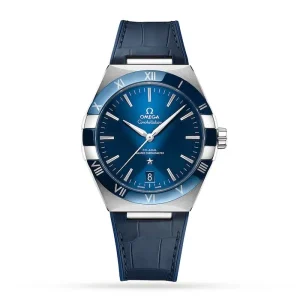 9746c12ac0b9c0be08196bba5d93d8d0 Omega Constellation Men Automatic Blue Leather Watch O13133412103001