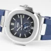 Patek Philippe Blue Nautilus Rubber Strap Watch
