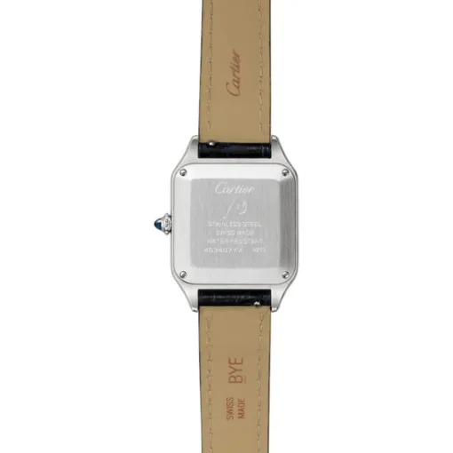 9e4bc1091c5caebafdac6cc62a82708d Cartier Santos-Dumont Women Quartz Silver Alligator Watch WSSA0023