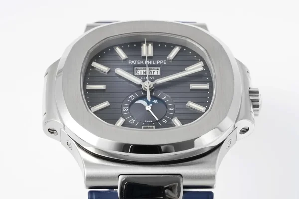 Patek Philippe Blue Nautilus Rubber Strap Watch
