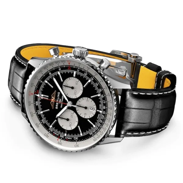 a6d4d6168ef0a823cc5244e4952951e7 Breitling Navitimer Men Automatic Black Alligator Watch AB0137211B1P1