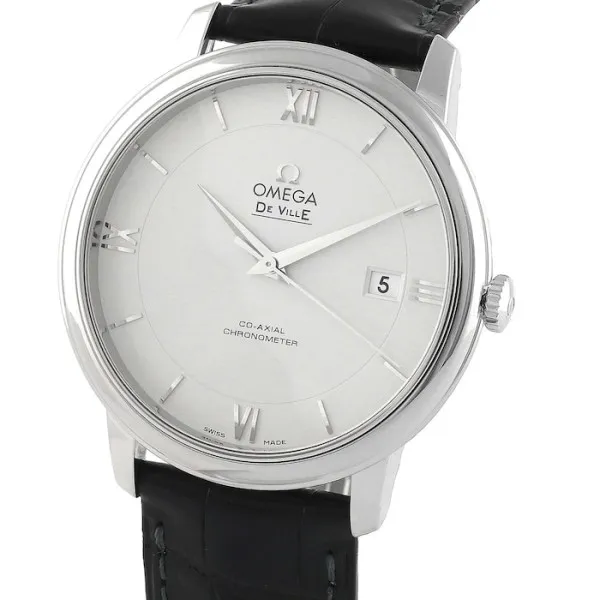 a849543f3e7b8453748f5bd32cc0972d Omega De Ville Men Automatic Silver Leather Watch O42413402002001