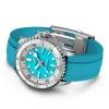 Breitling Superocean Unisex Automatic Turquoise Rubber Watch A17377211C1S1