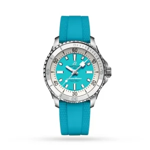 b6ef12690cf4f1af944171a06e91b85b Breitling Superocean Unisex Automatic Turquoise Rubber Watch A17377211C1S1