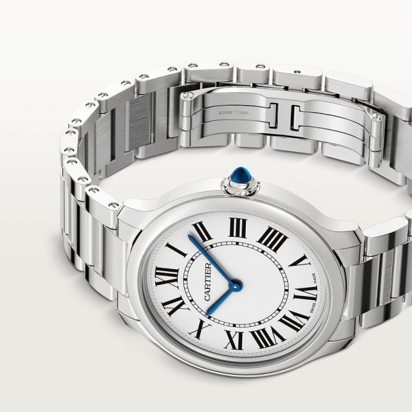 Cartier Ronde Must Men Quartz Silver Stainless Steel Watch WSRN0034