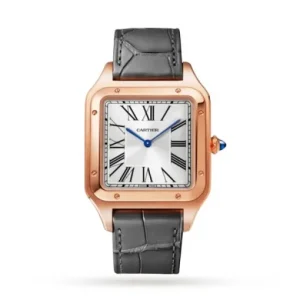 b8a8fb7cdb6ebc5a9b0454c8be1abc96 Cartier Santos-Dumont Men Automatic Silver 18ct Rose Gold Watch WGSA0032