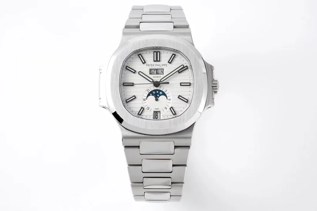 bad2e48f3e362651eb27424ab90df5b5 Patek Philippe Nautilus Silver Annual Calendar