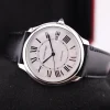 Cartier Ronde Must Men Quartz Silver Calf Watch WSRN0032