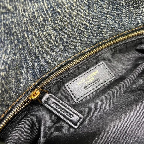 be6ec1a1226ec7b5ece3e24f20aa1561 YSL PUFFER MEDIUM IN SUEDE AND DENIM