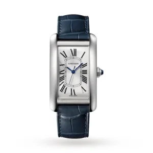 bf23d498df0d294749af481f29f8345f Cartier Tank Américaine Men Automatic Silver Alligator Watch WSTA0018
