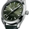 bfaf11c96af13be8c19f0d02914e40ab Omega Seamaster Aqua Terra Men Automatic Green Leather Watch O22013412110001