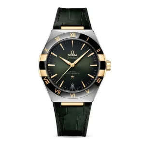 c34eb9425961d17df083cdb2ec0cb921 Omega Constellation Men Automatic Green Leather Watch O13123412110001