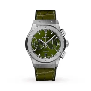 c561f485c6b430429c92f7283084557a Hublot Classic Fusion Men Automatic Green Alligator Watch 541.NX.8970.LR