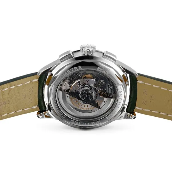 Breitling Premier Bentley Men Automatic Green Leather Watch AB0118A11L1X1