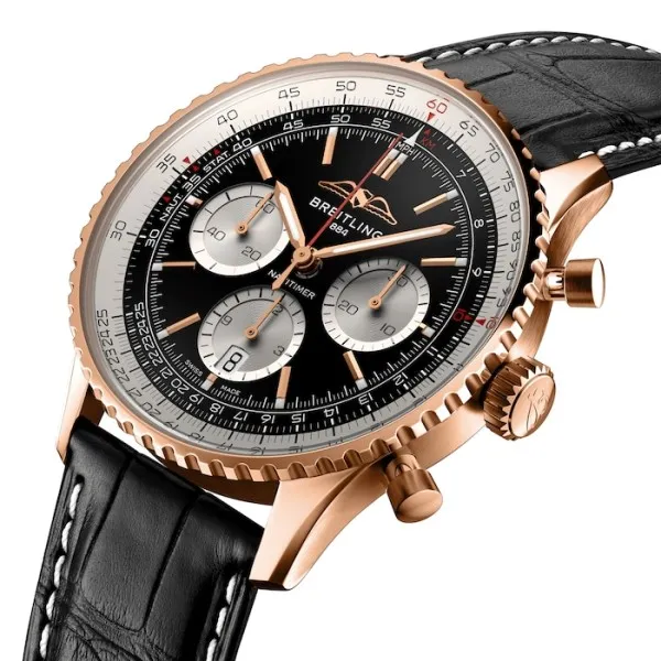 Breitling Navitimer Men Automatic Black Alligator Watch RB0138211B1P1