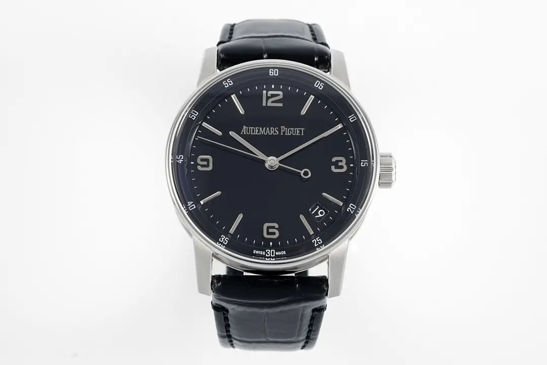 cddd4c4ed2c88fb1416c0d26a2870328 watch Audemars Piguet CODE 11.59 Blue Dial Three-Hand Automatic Watch – 41mm Stainless Steel Case with Black Leather Strap