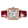Cartier Santos-Dumont Men Quartz Silver Leather Watch WJSA0016