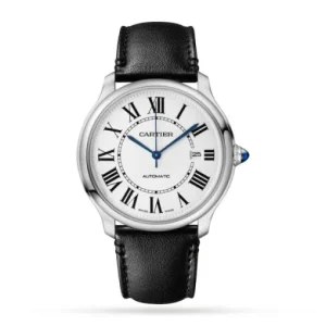 de9383d9897775db6e89be10f3b57bd9 Cartier Ronde Must Men Quartz Silver Calf Watch WSRN0032