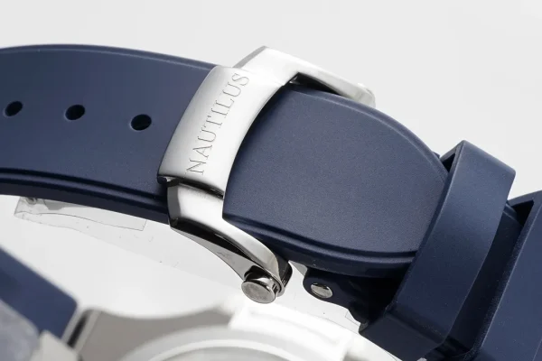 Patek Philippe Blue Nautilus Rubber Strap Watch