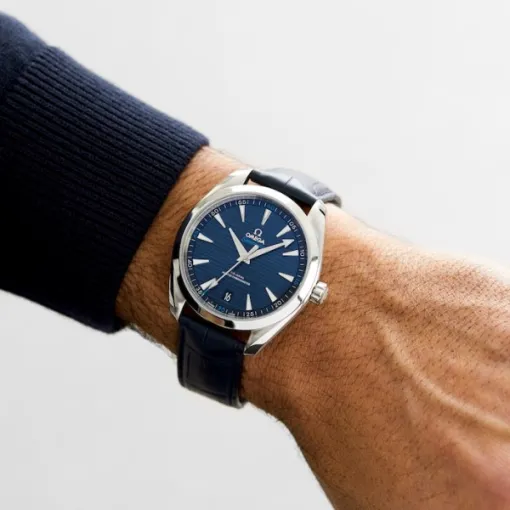 e06ccf3f59d9043e04faff8094cdf787 Omega Seamaster Aqua Terra Men Automatic Blue Leather Watch O22013412103001