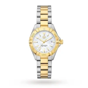 e1b85011150526614f1691b209a1052e TAG Heuer Aquaracer Women Quartz Mother of Pearl Bicoloured Watch WBD1420.BB0321