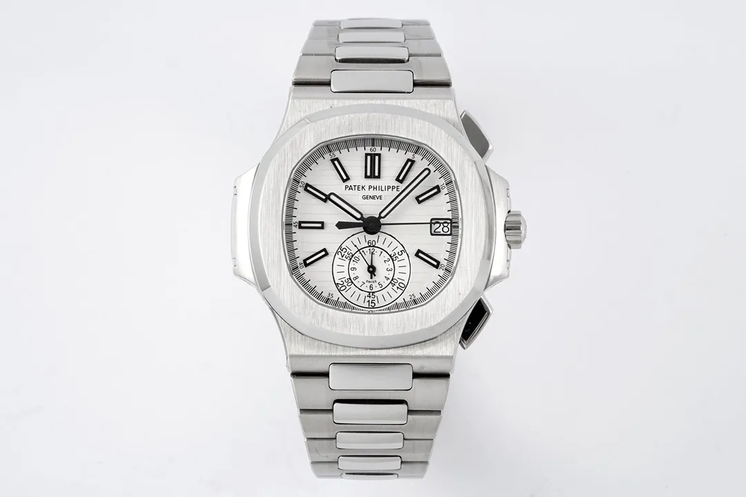 Patek Philippe Silver Nautilus Chronograph Watch