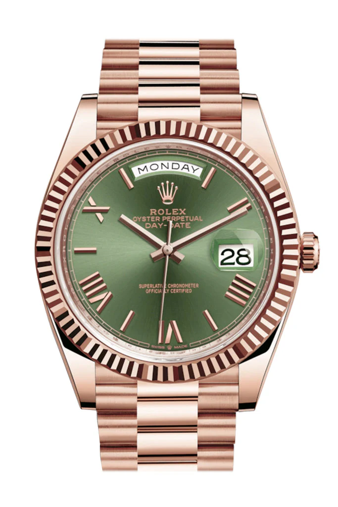 eaa97b74b95bb824574a59830f669ea9 ROLEX DAY DATE GREEN DIAL SAPPHIRE CRYSTAL 40MM SWISS REPLICA 228235.6