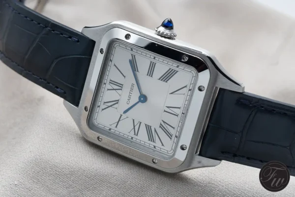 f3b3591cab523cc3c31a3f2ce41b0f50 Cartier Santos-Dumont Men Automatic Silver Stainless Steel Watch WSSA0032