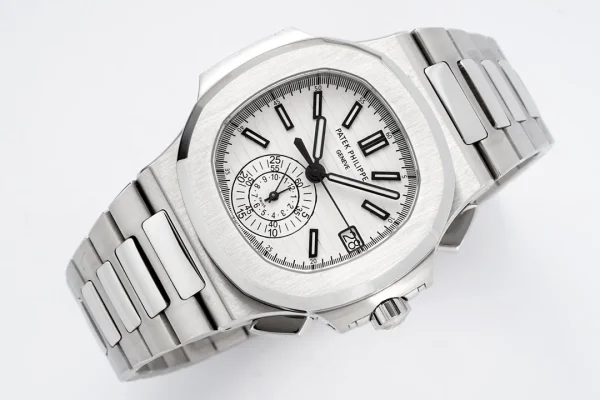f3fd8fab5478cd621d7005736519ac98 Patek Philippe Silver Nautilus Chronograph Watch