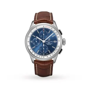 f68539a020c671f9ccb87b936aac920a Breitling Premier Men Automatic Blue Crocodile Watch A13315351C1P1