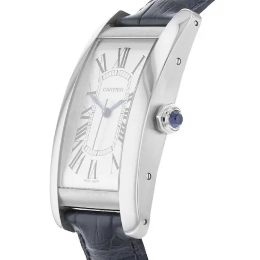 fa518540898a089527c553a8a25c3fe3 Cartier Tank Américaine Men Automatic Silver Alligator Watch WSTA0018