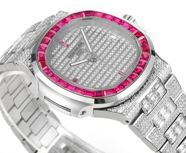 fb1fc9cdaf912dcc378cc10de48253c3 Patek Philippe White Gold Ruby Nautilus Watch