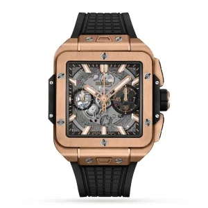 fe59757f02bdd47bc36e8aa2c660ed1f Hublot Square Bang Men Automatic Skeleton Rubber Watch 821.OX.0180.RX